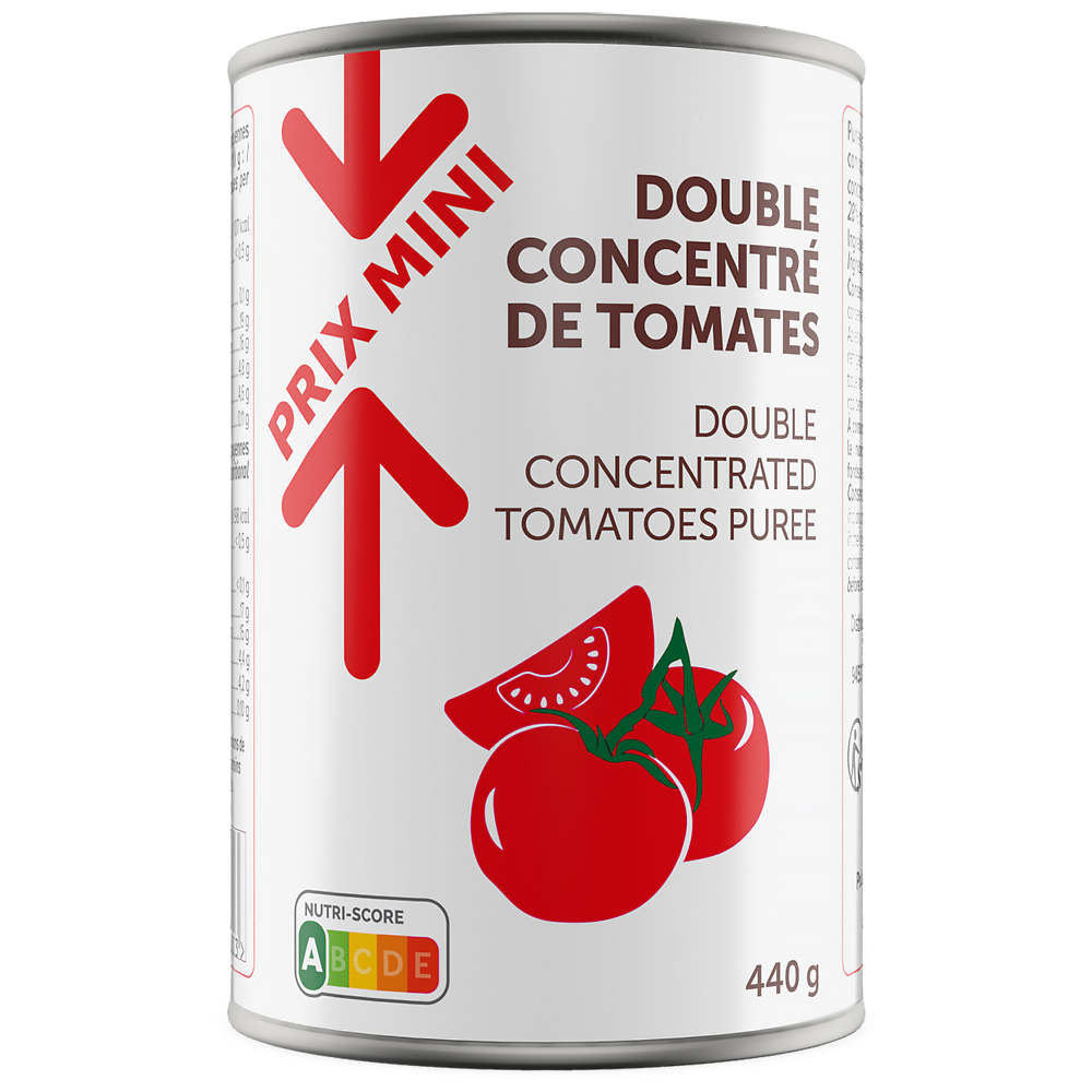 Double concentré de tomates PRIX MINI boîte 1/2 440g