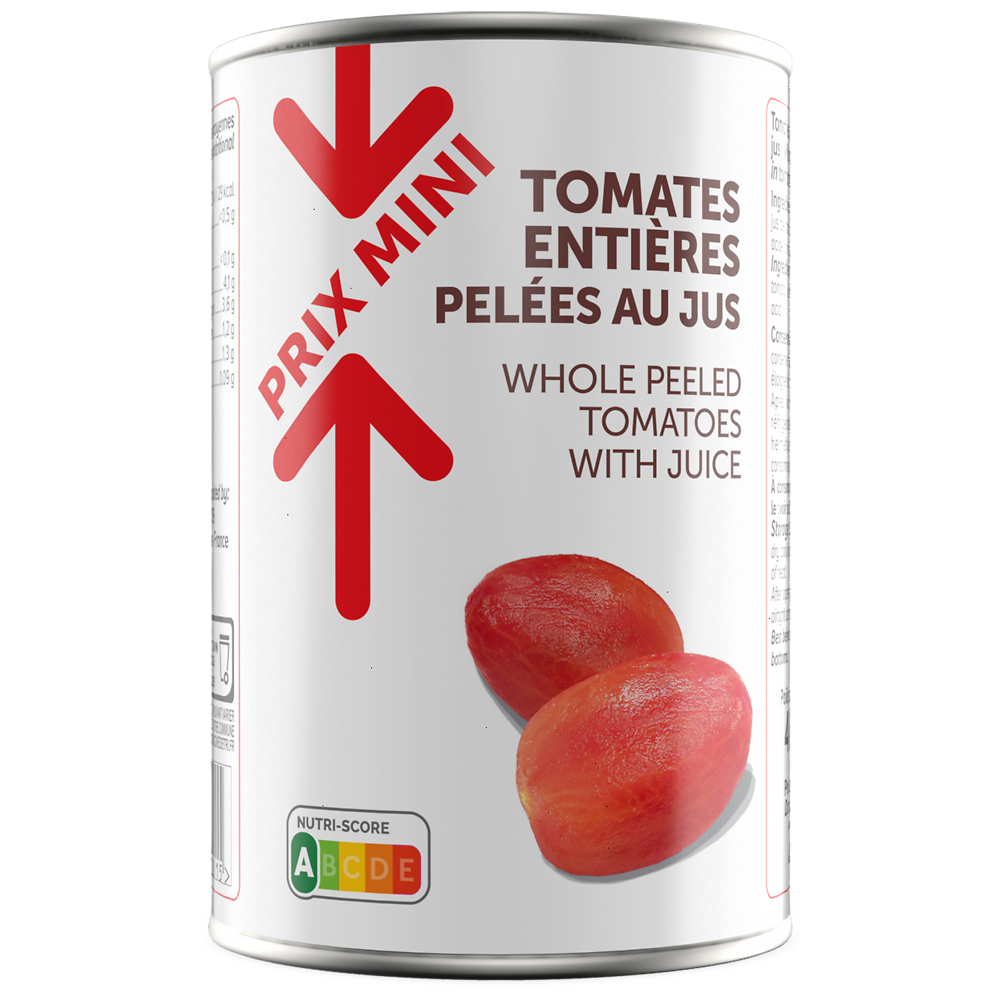 Tomates entières pelées PRIX MINI - Boîte 238g