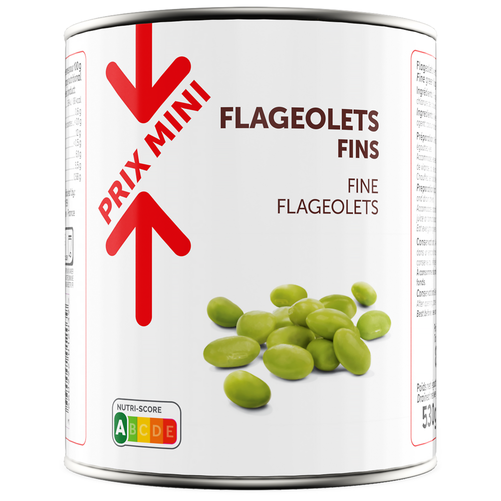 Flageolets fins PRIX MINI - Boîte de 530g net égoutté