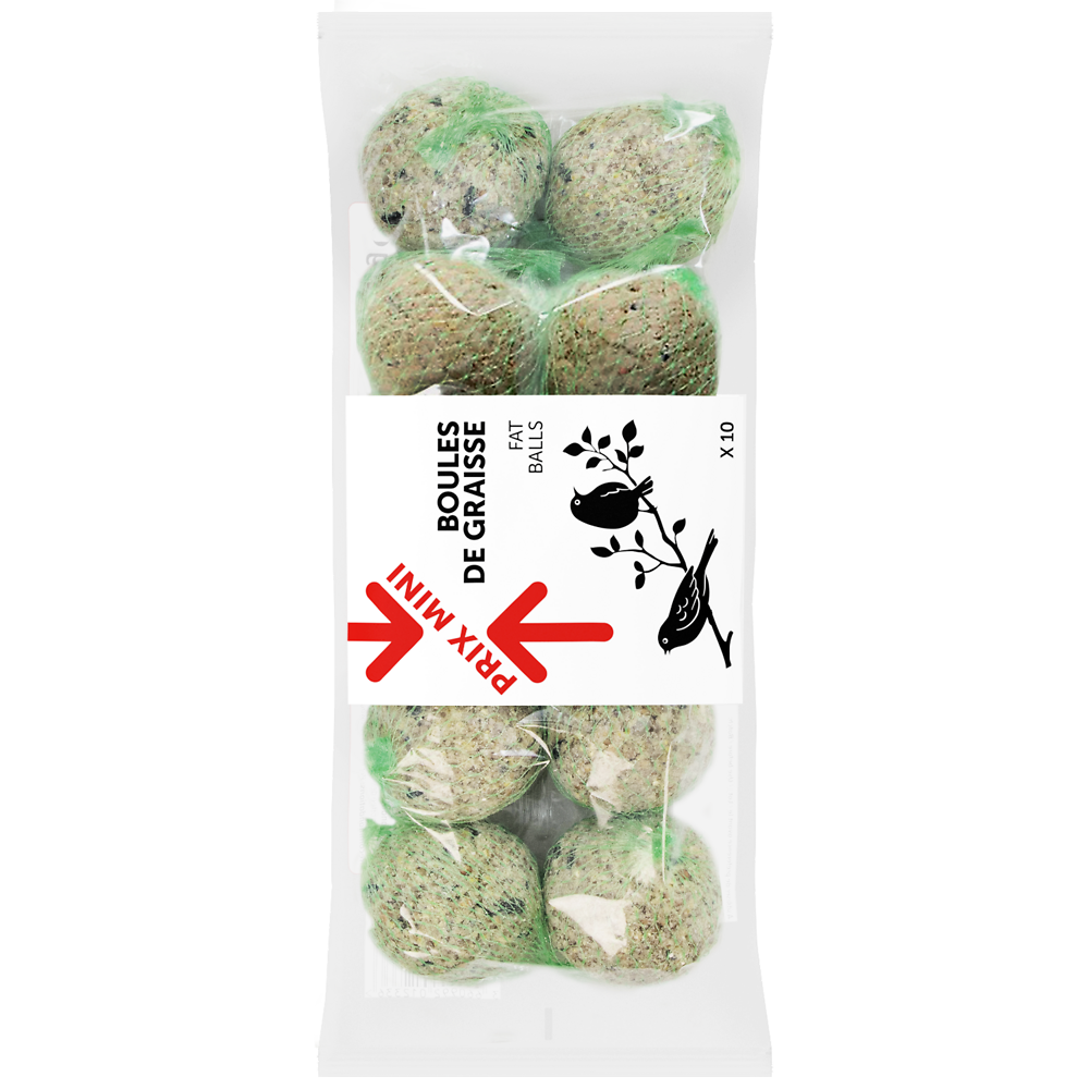 Boules de graisse pour oiseaux de la nature x10 PRIX MINI 900g