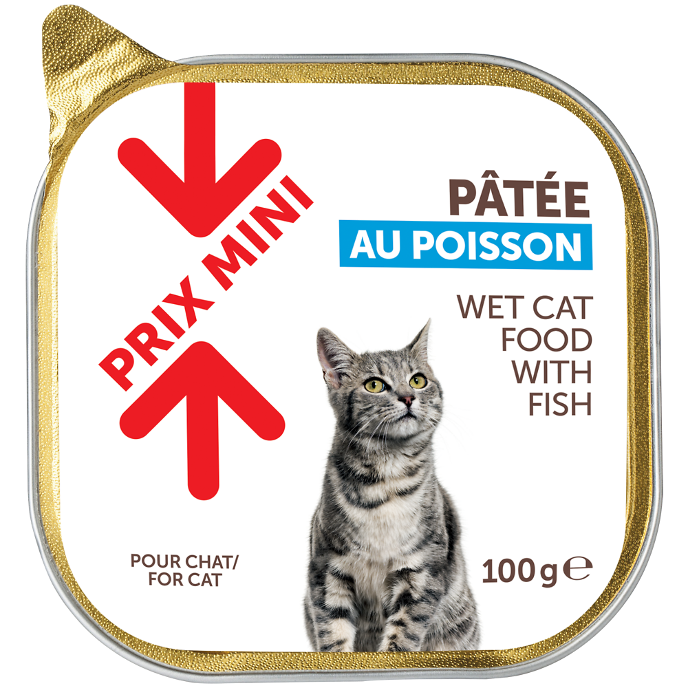 Barquette pour chat Pâtée au poisson PRIX MINI - barquette 100g