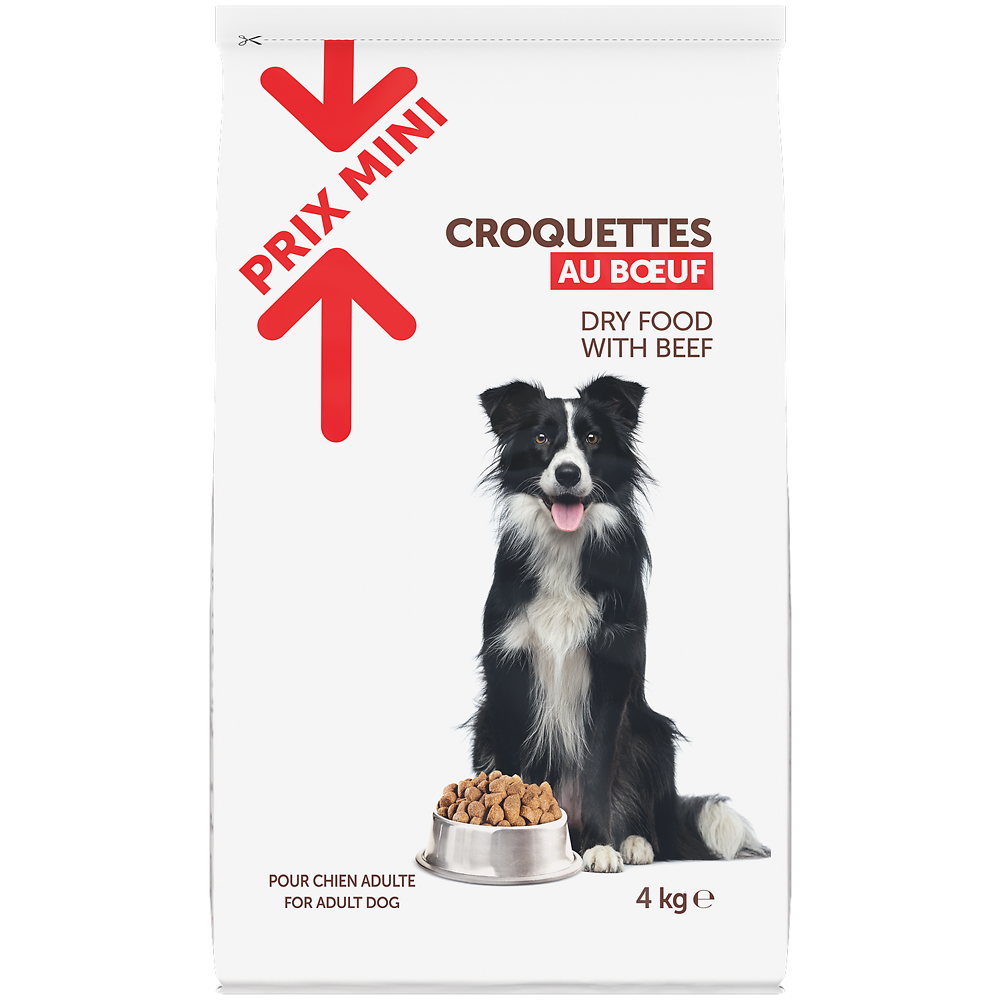 Croquettes au boeuf pour chien adulte PRIX MINI - 4kg