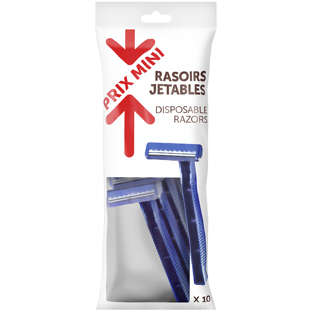 Rasoirs jetables 2 lames masculin PRIX MINI - x10