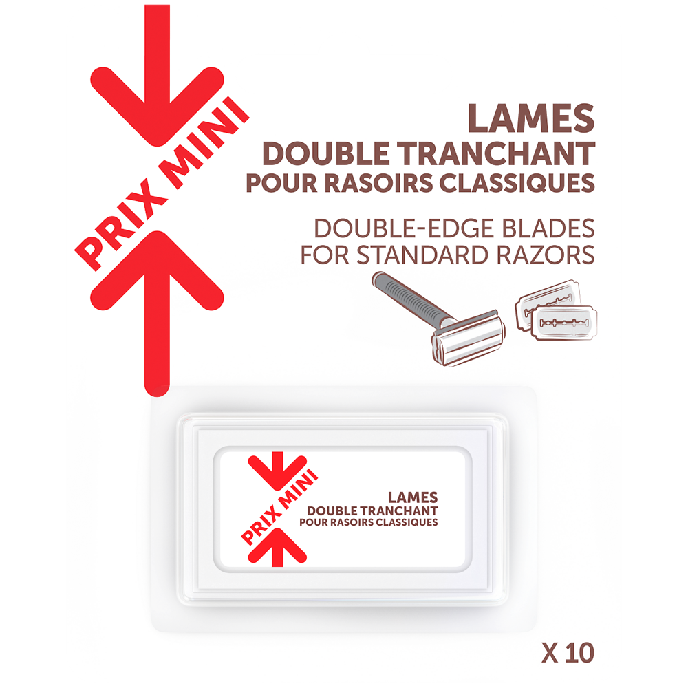 Lames double tranchant rasoir PRIX MINI - x10