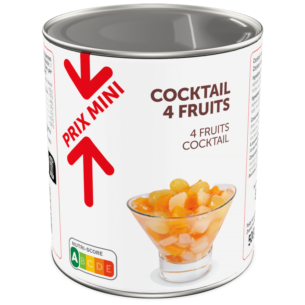 Cocktail de fruits au sirop léger PRIX MINI boîte 4/4 500g