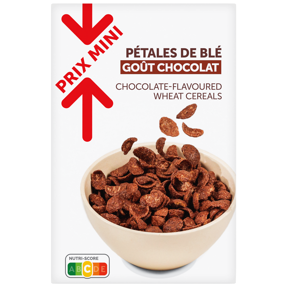 Pétales de blé goût chocolat PRIX MINI paquet 750g