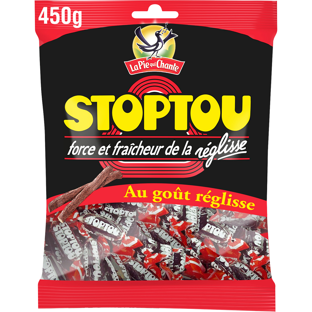 Bonbons Stoptou au réglisse LA PIE QUI CHANTE - Sachet de 450g