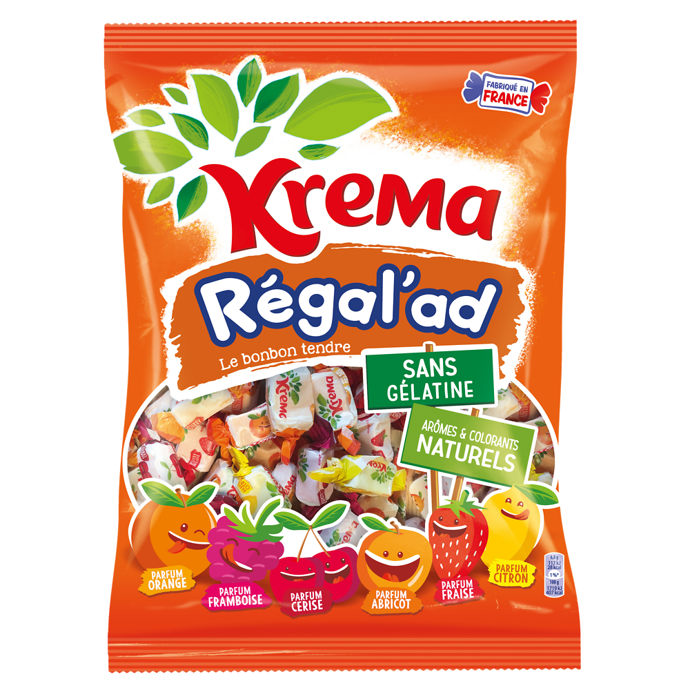 Bonbons Regal'Ad Assortiment fruits KREMA - Sachet de 590g