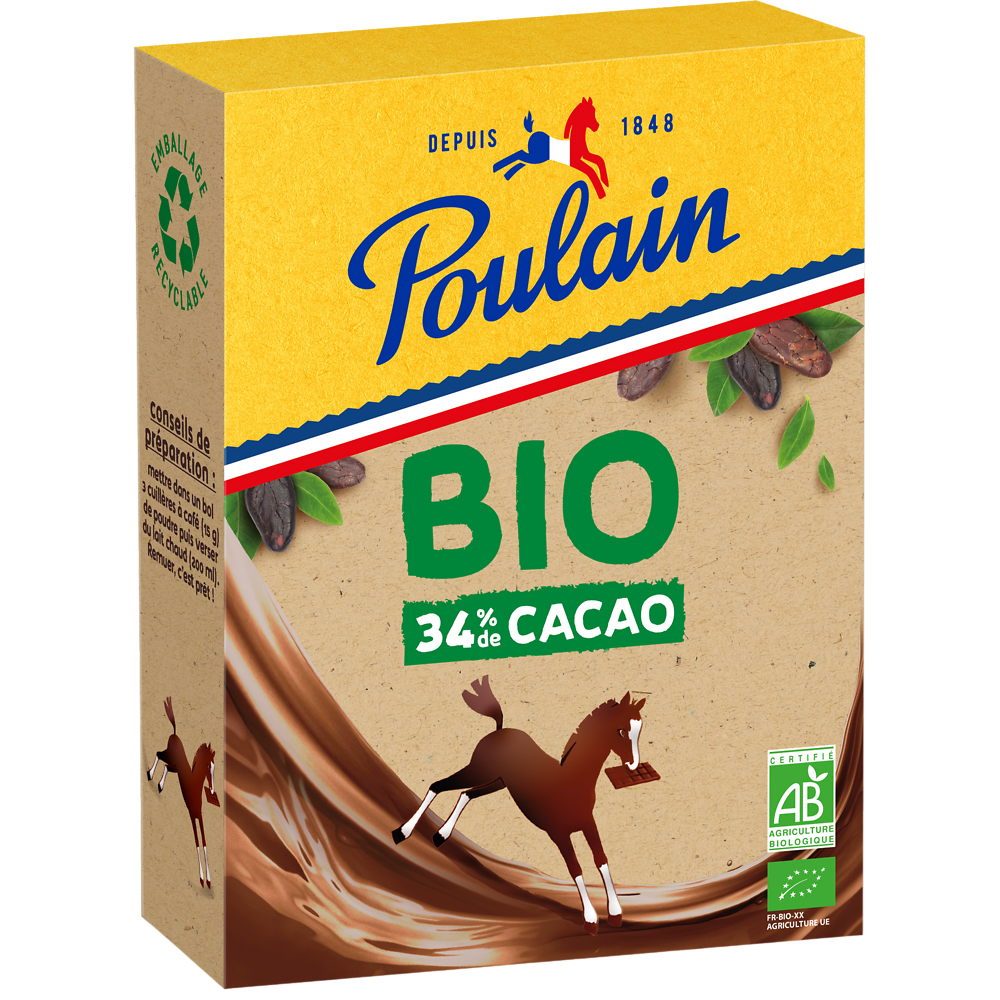 Chocolat en Poudre Bio POULAIN - Boîte de 350g