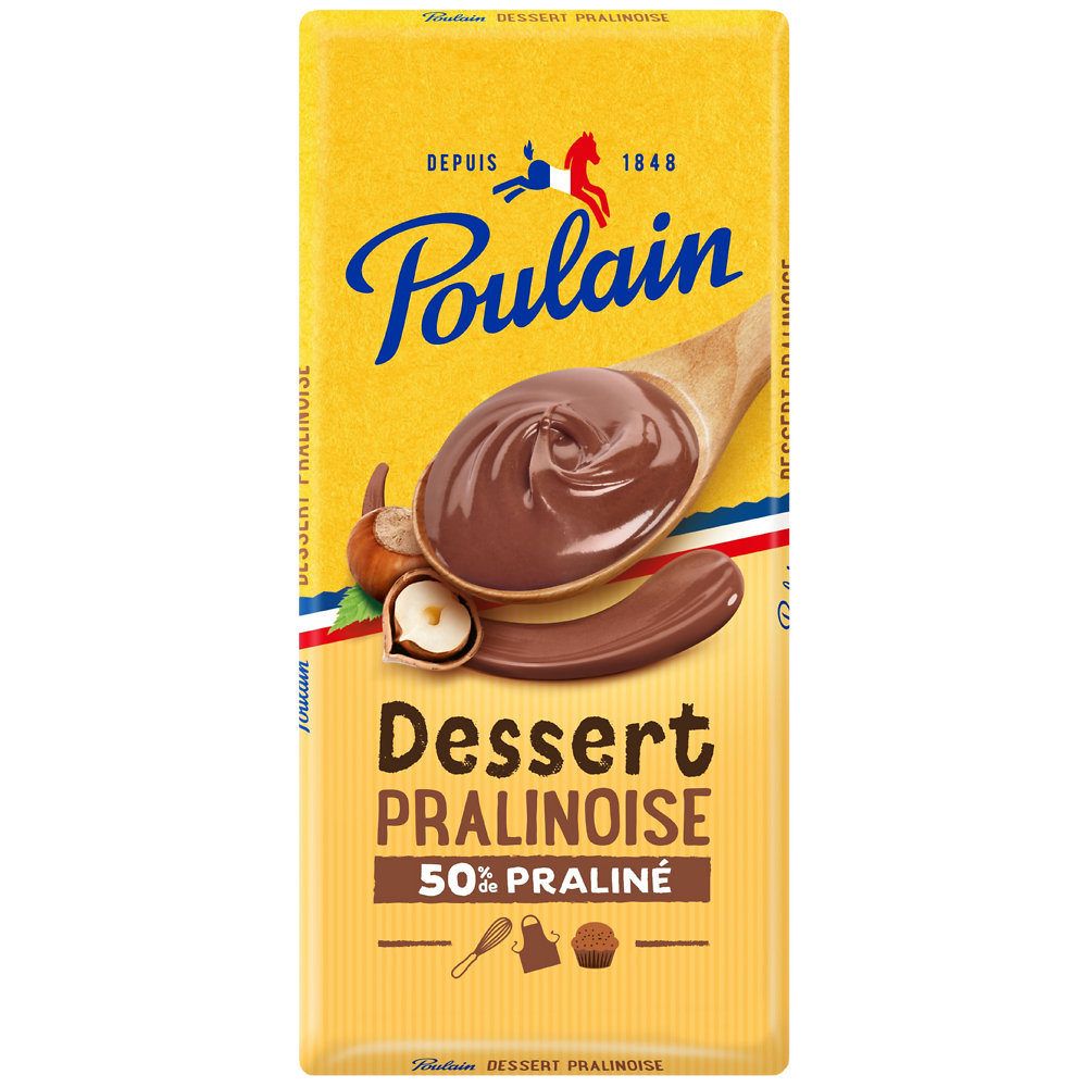 Tablette Chocolat Noir Pralinoise à patisser POULAIN - 180g