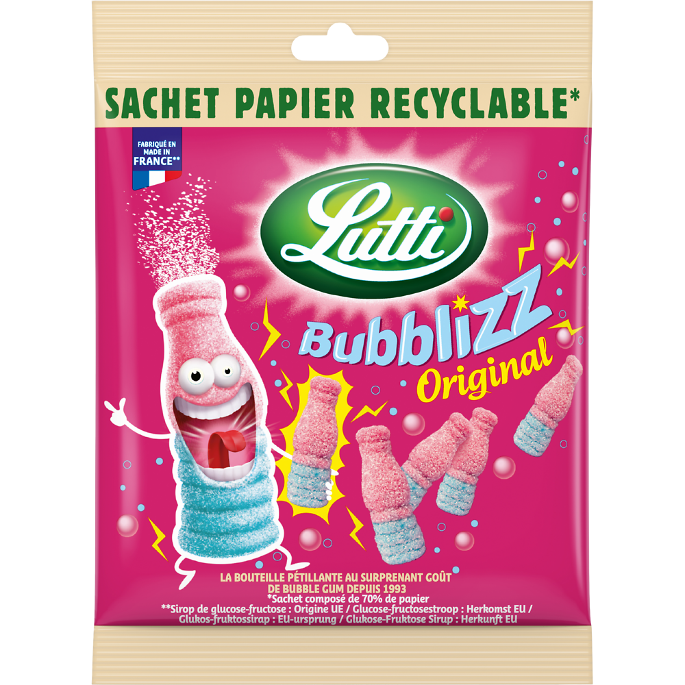 Bonbons Bubblizz piquants LUTTI - Sachet recyclable de 170g