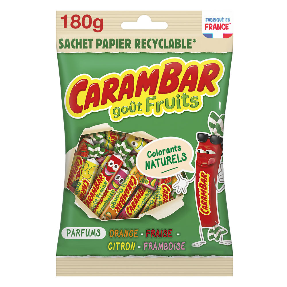 Bonbons Fruits CARAMBAR - Sachet recyclable de 180g