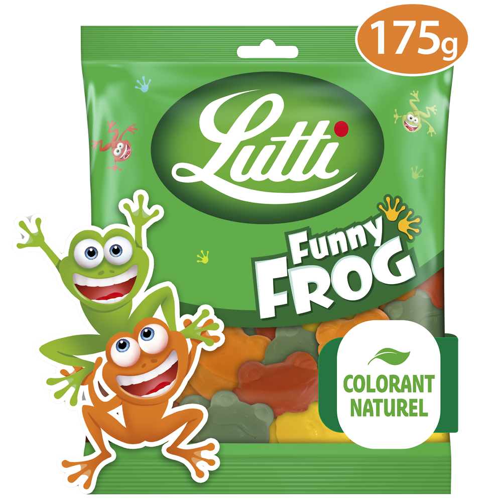 Bonbons Funny Frog aux fruits LUTTI - Sachet de 175g