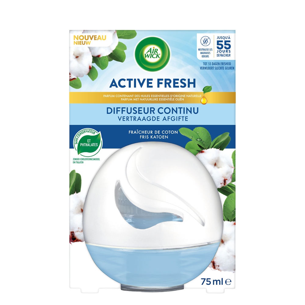 Désodorisant active fresh fraicheur de coton AIRWICK 75ml