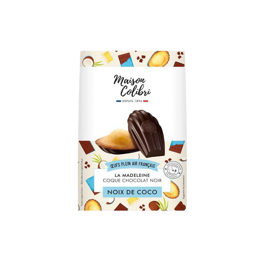 Madeleines noix de coco moulee chocolat MAISON COLIBRI 240g