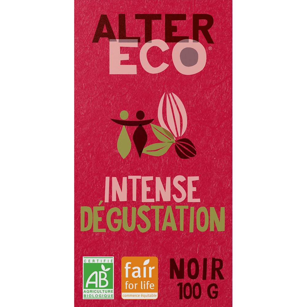 Chocolat noir intense bio ALTER ECO, tablette de 100g