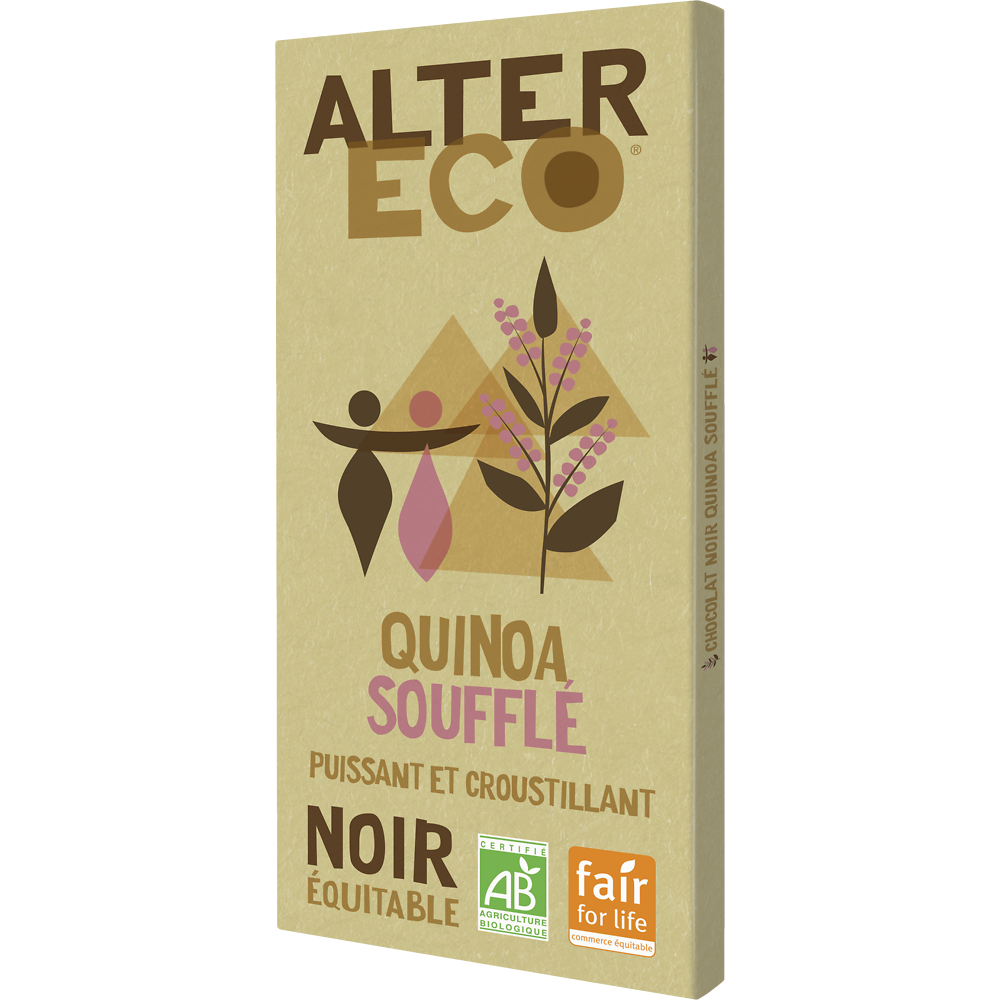 Chocolat noir bio Quinoa soufflé ALTER ECO - Tablette 100g