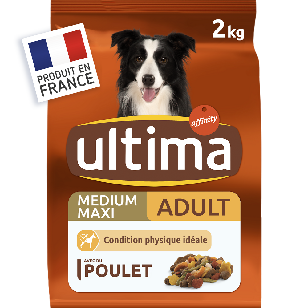 Croquettes pour chien adulte Repas Equilibre bien être ULTIMA, 2kg