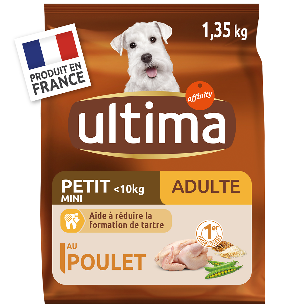 Croquettes pour chien mini adulte poulet ULTIMA 1,35kgs