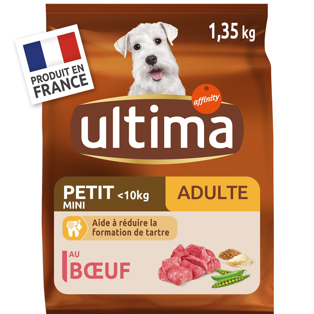 Croquettes pour chien mini adulte boeuf ULTIMA 1,35kgs