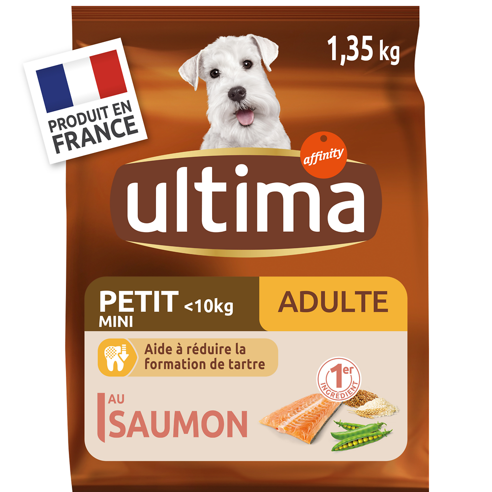 Croquettes pour chien mini adulte saumon ULTIMA 1,35kgs