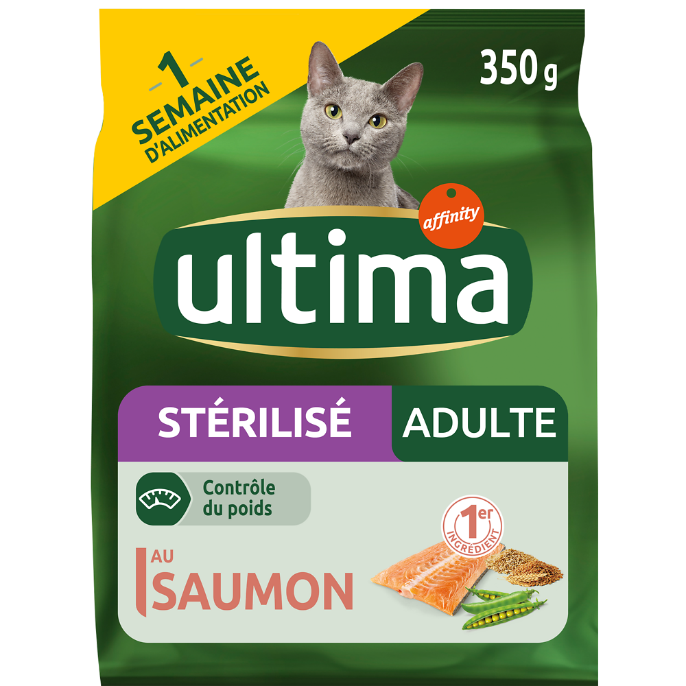 Croquettes Chat Stérilisé Adulte Saumon ULTIMA - 350g