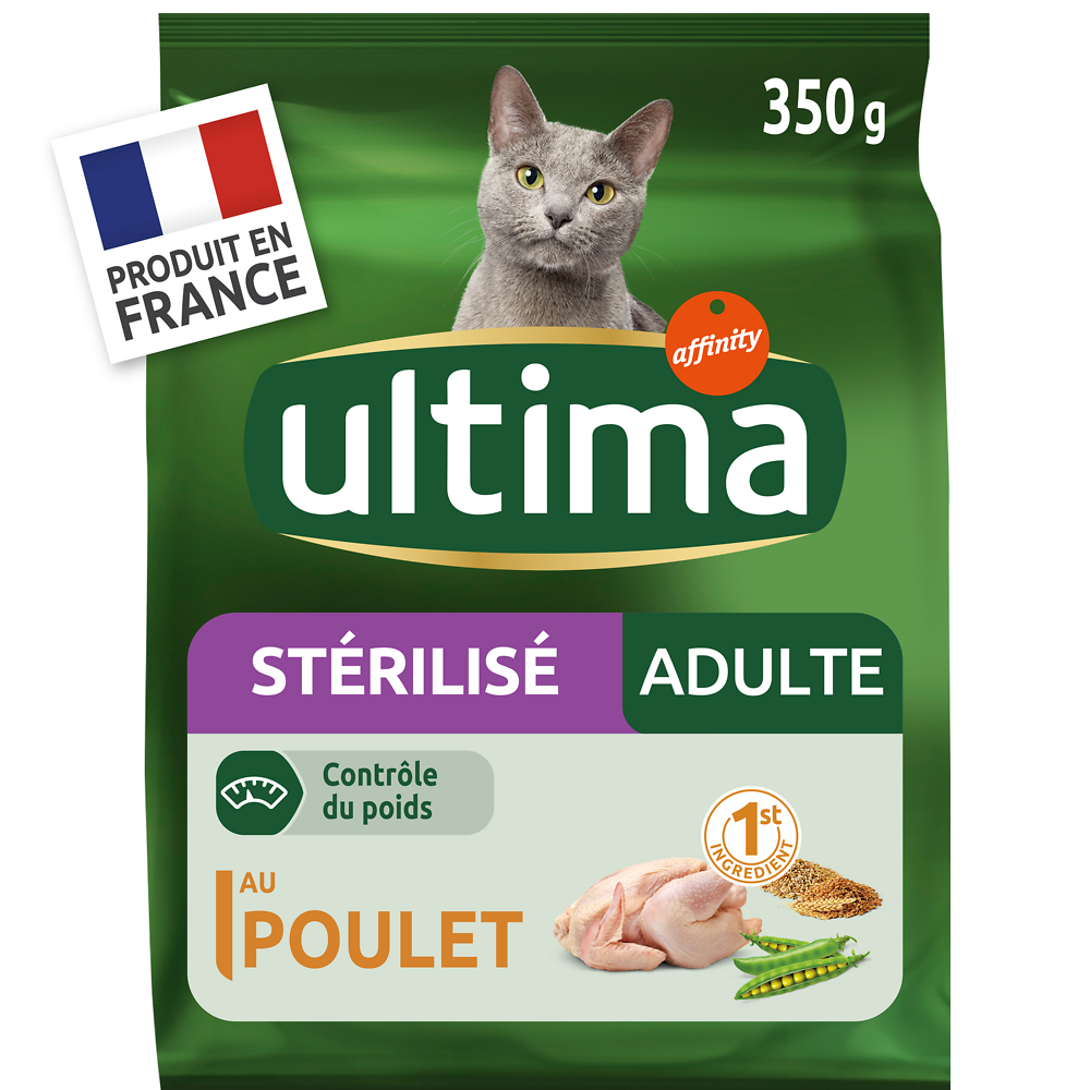 Croquettes Chat Stérilisé Adulte Poulet ULTIMA - 350g