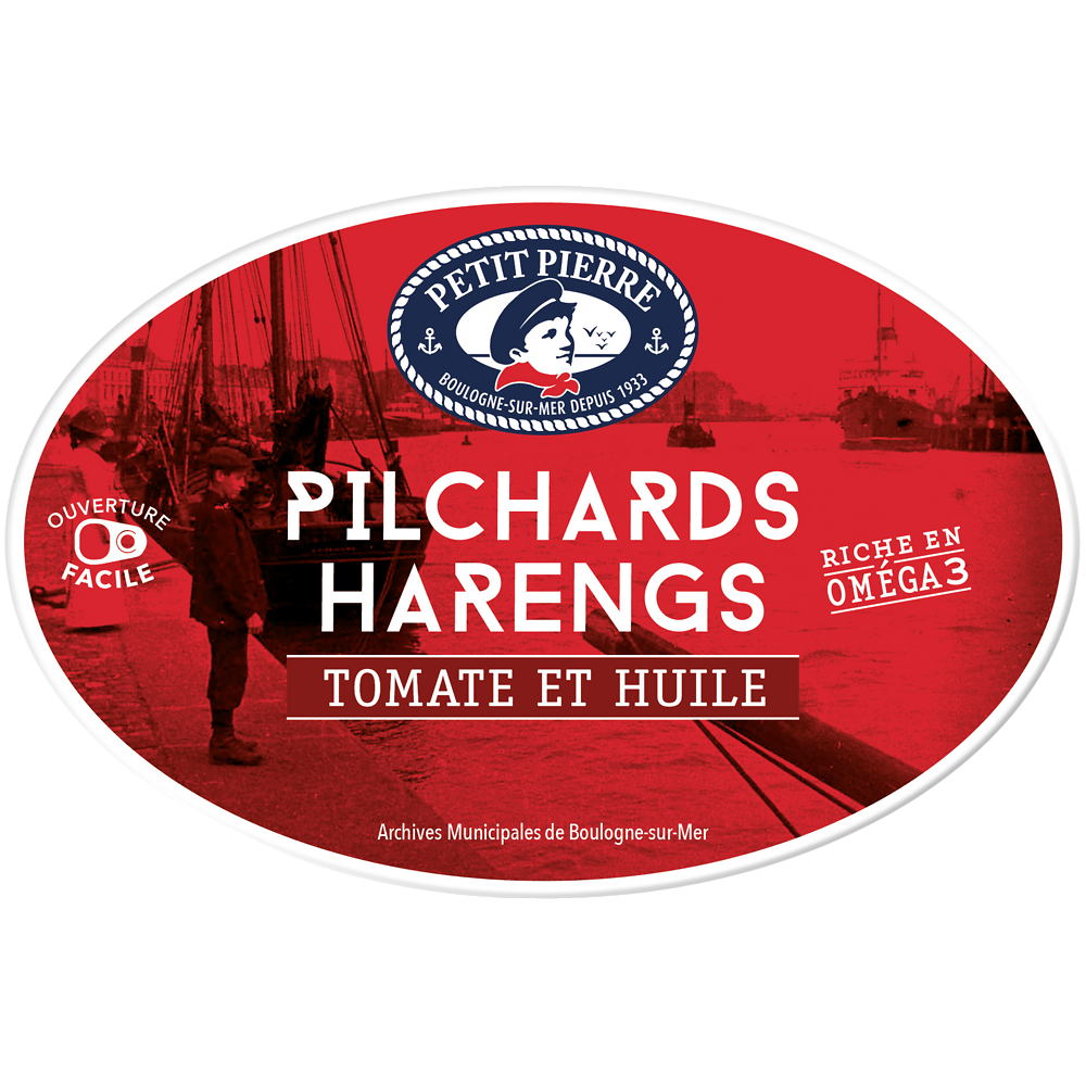 Pilchard harengs tomate & huile msc PETIT PIERRE 1/2 367g