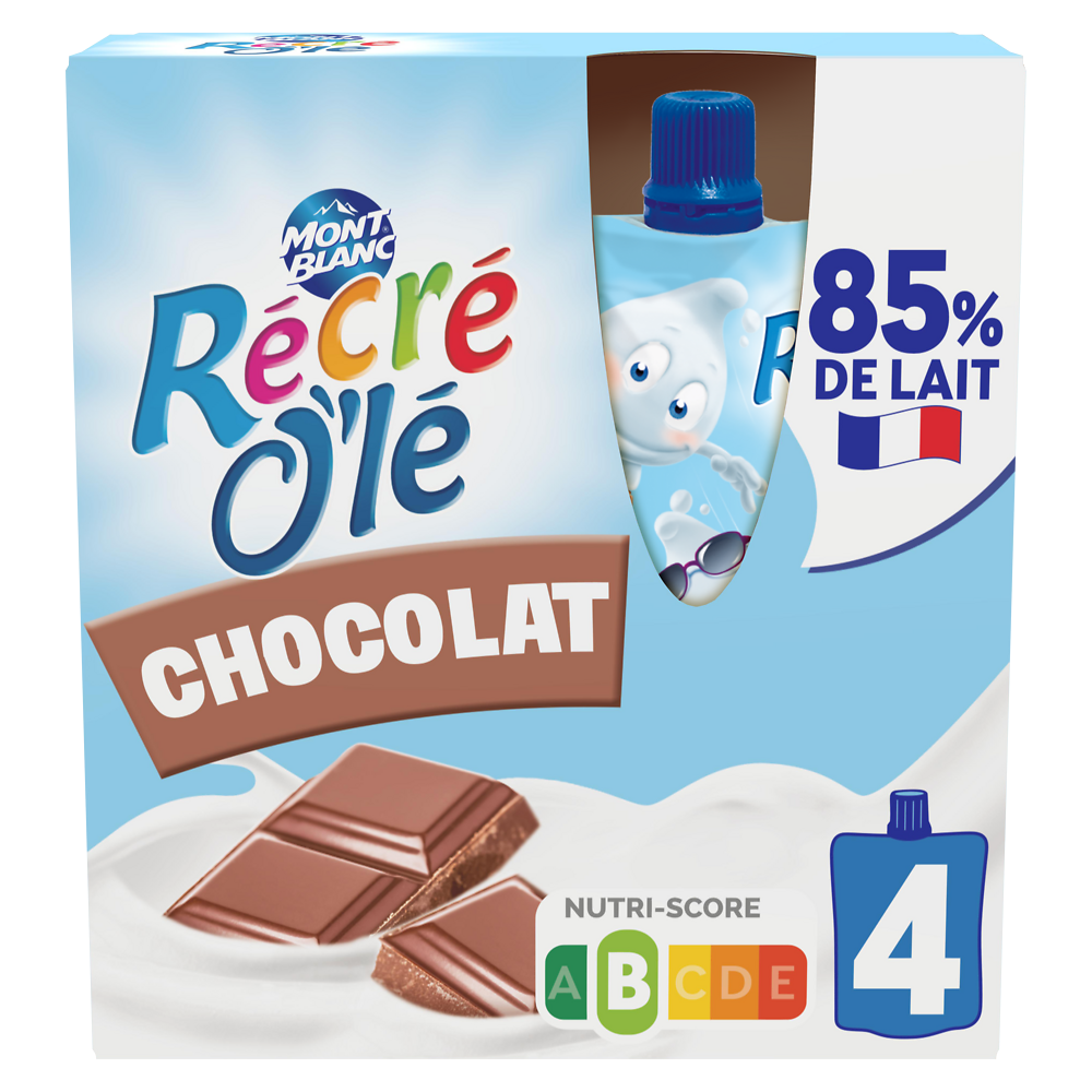 Goûter laitier Gourdes Chocolat RÉCRÉ O'LÉ 4x85g