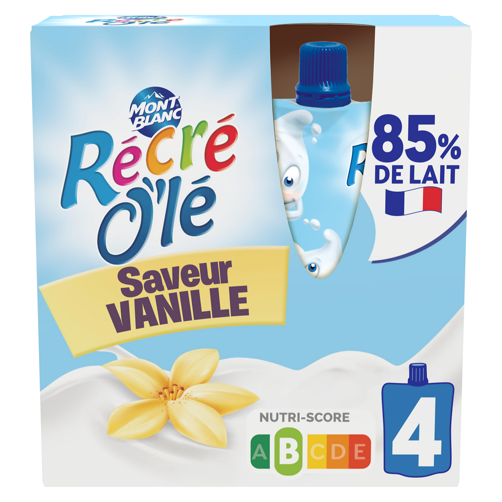 Goûter laitier Gourdes Saveur Vanille RÉCRÉ O'LÉ 4x85g