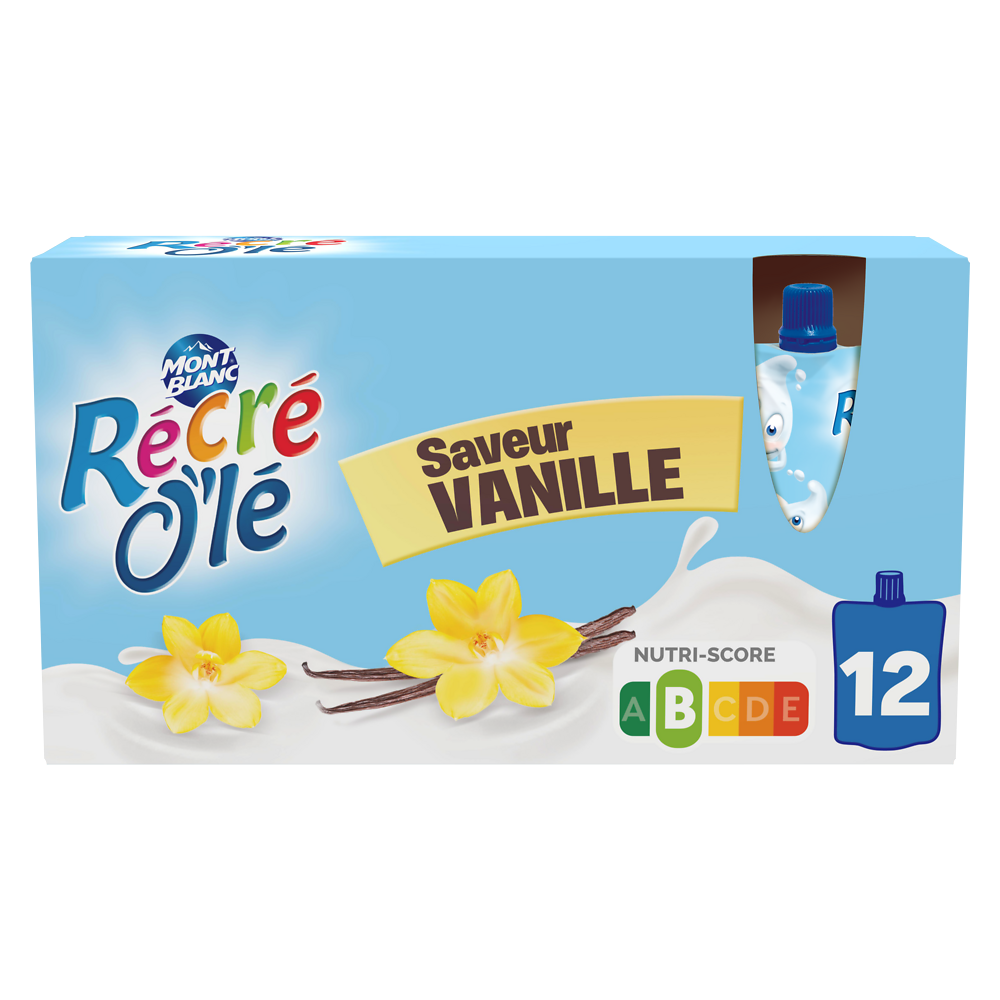 Goûter laitier Gourdes Saveur Vanille RÉCRÉ O'LÉ 12x85g