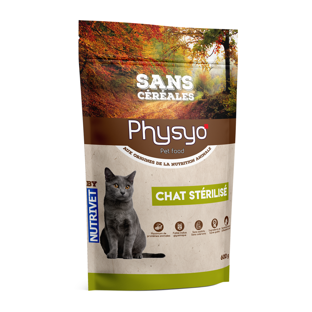 Croquettes chat stérilisé poulet sans céréales PHYSYO - 1,5 kg