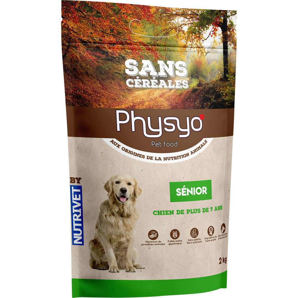 Croquettes chien sénior poulet sans céréales PHYSYO - 2 kg