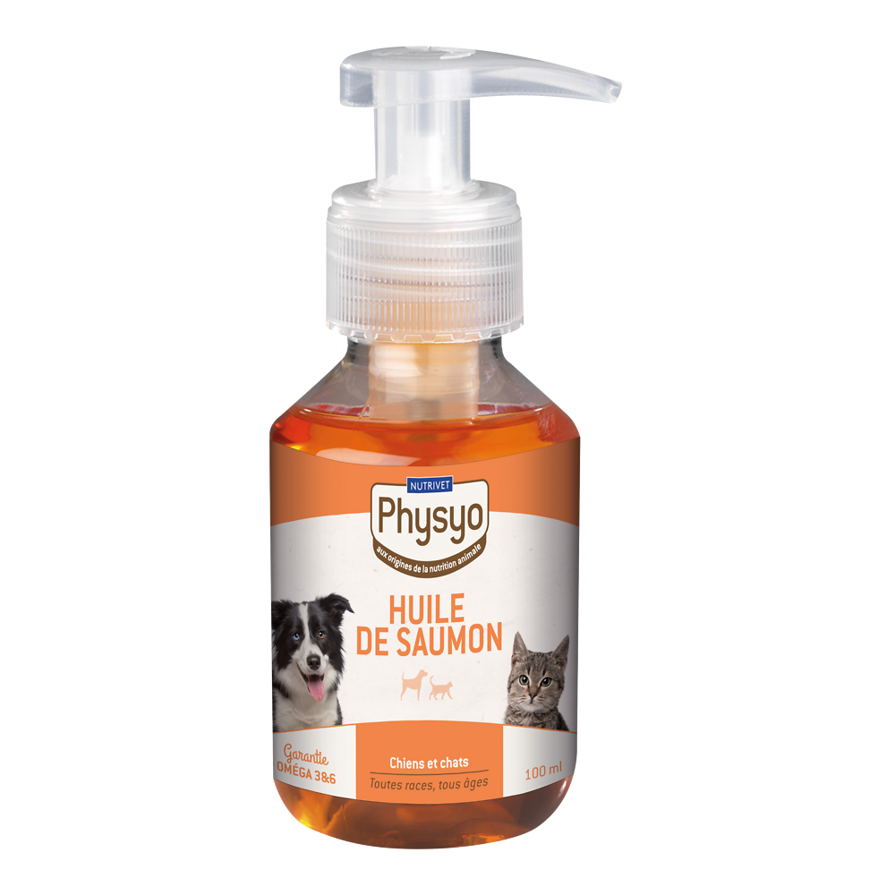 Huile de saumon chien  sans céréales PHYSYO - 100 ml