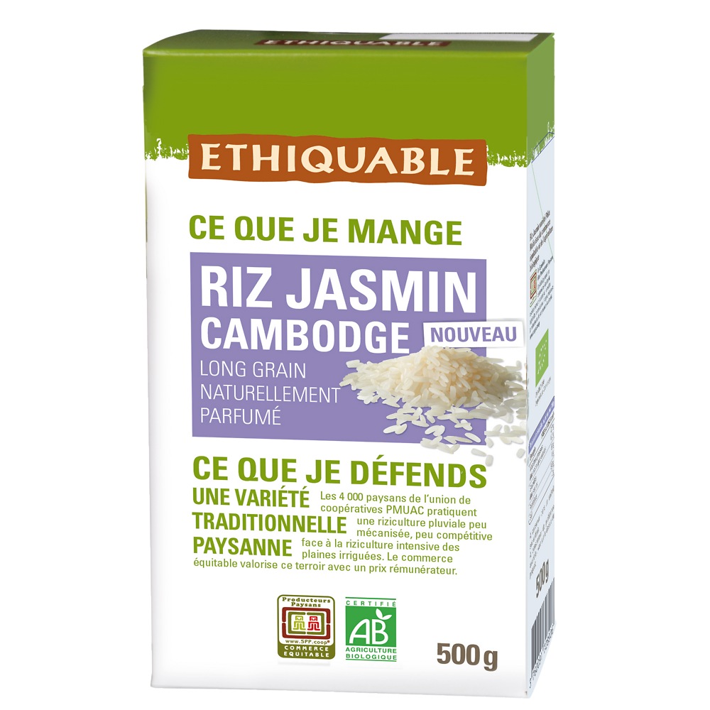 ETHIQUABLE - Riz jasmin Cambodge BIO - le paquet de 500g