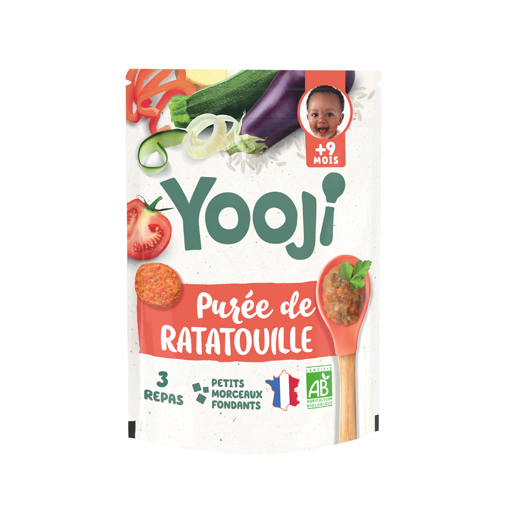 Purée lisse bio ratatouille morceaux en portions dès 9 mois YOOJI, 480g