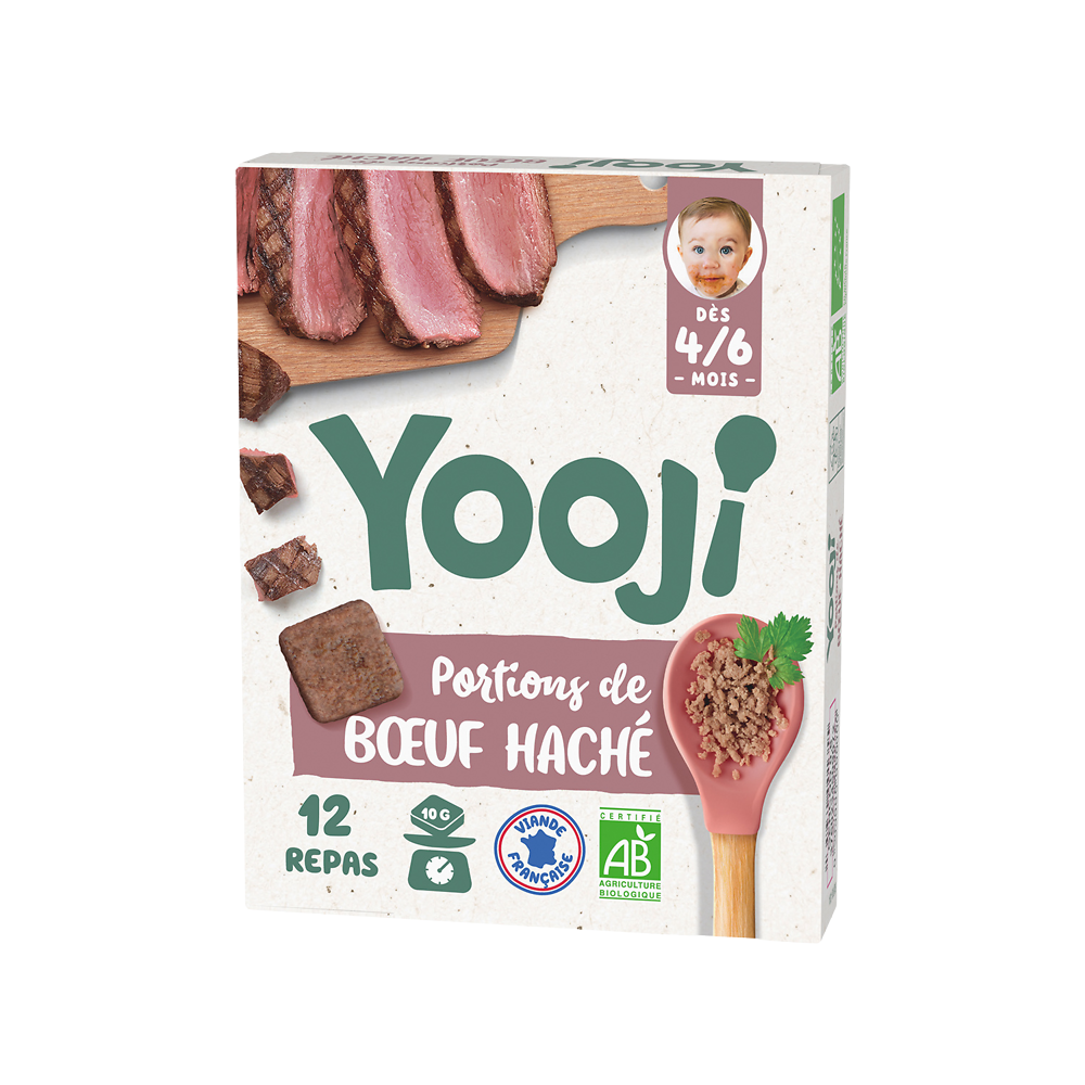 Boeuf bio en portions dès 6 mois Viande Bovine Française YOOJI, 120g