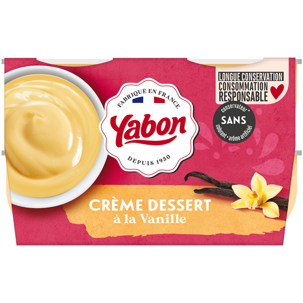 Crème dessert vanille YABON, 4x120g