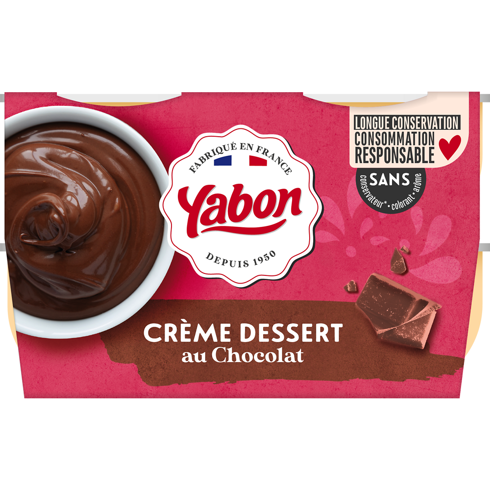 Crème dessert chocolat YABON, 4x120g