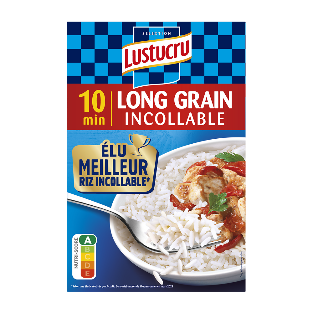 Riz 10mn étuvé cuisson rapide LUSTUCRU étui 900g