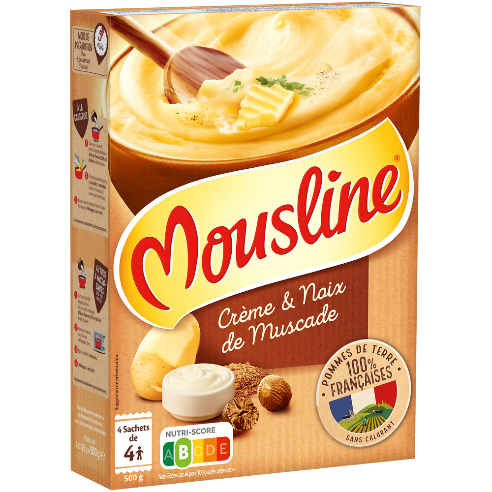 Purée créme noix de muscade MOUSLINE 4 personnes 500g