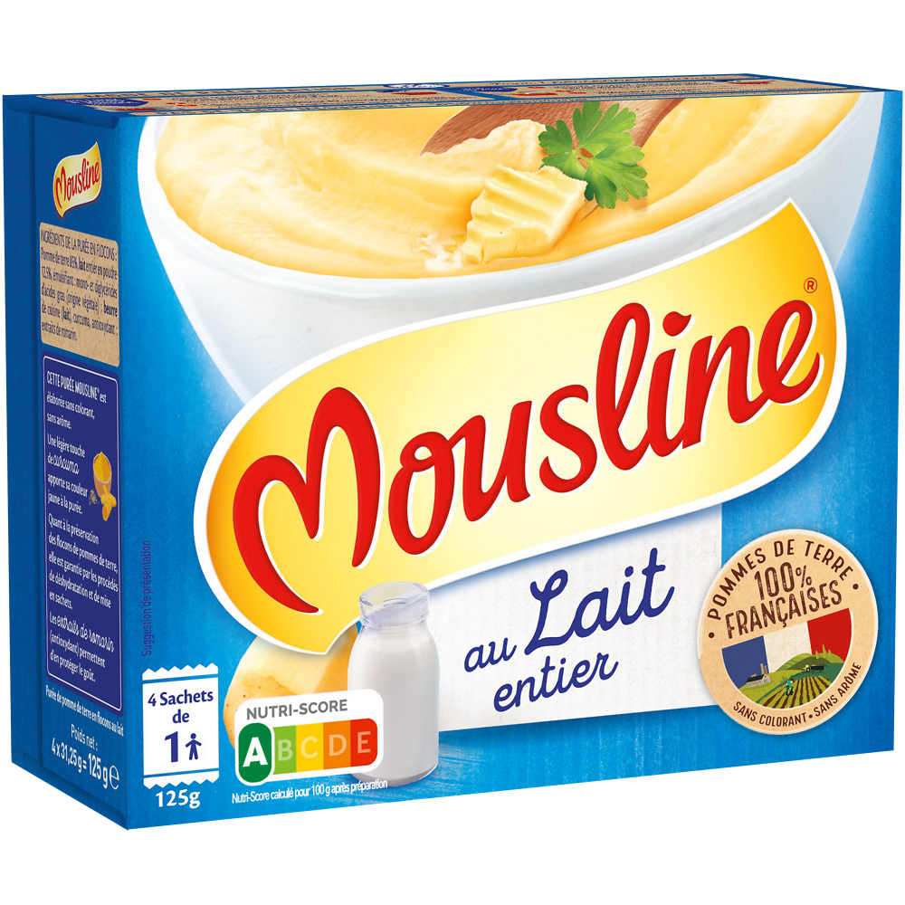 Purée lait MOUSLINE, 1 sachet pour 4 personnes 125g