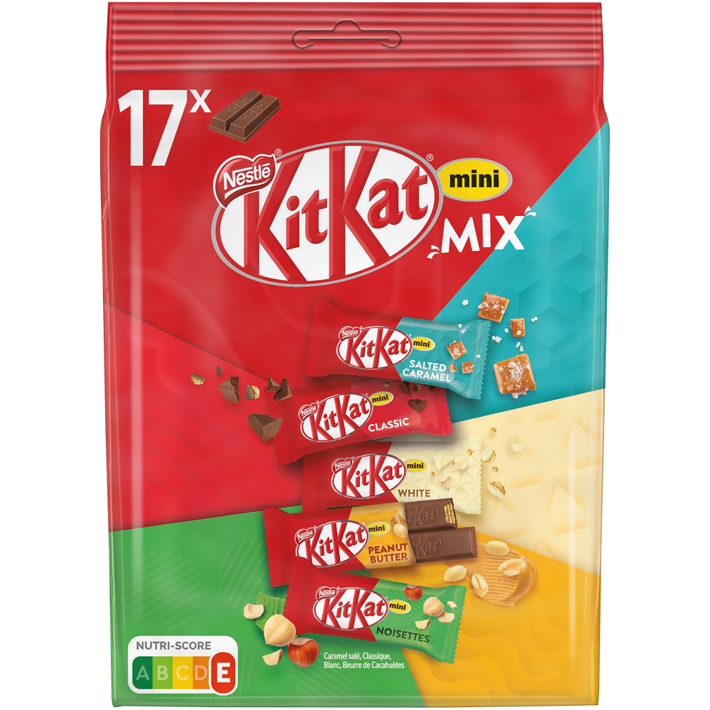 Barres de chocolat au lait Mini Mix KITKAT - Sachet de 241g