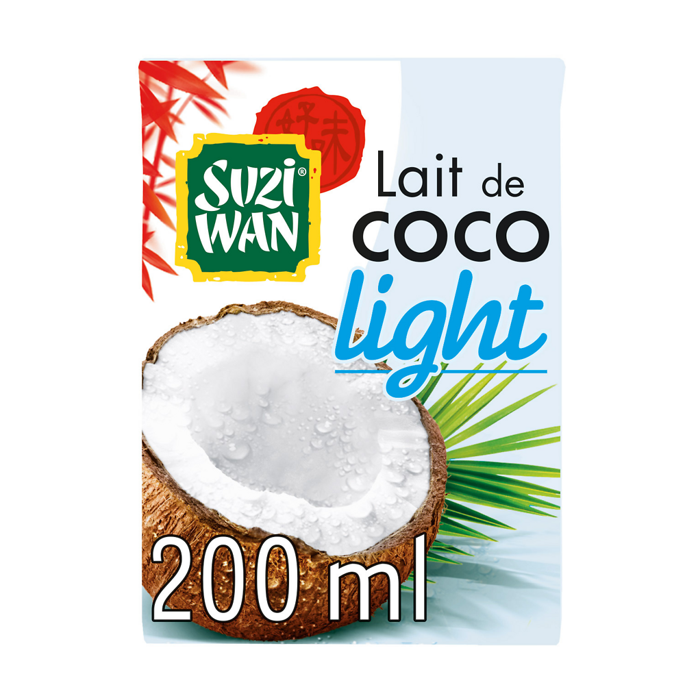 Lait de coco light SUZI WAN, brique de 200ml