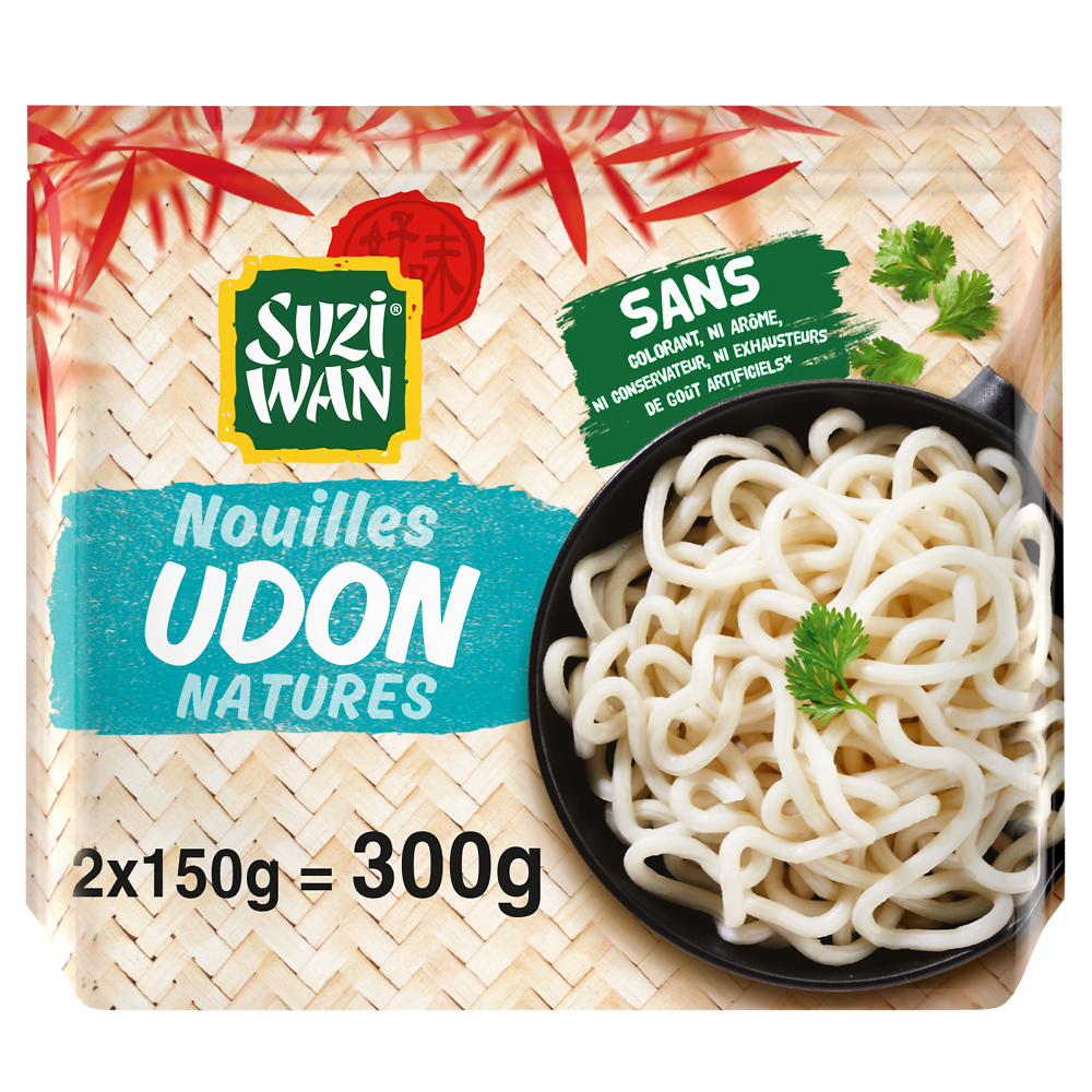 Nouilles Précuites Udon pour Wok SUZI WAN 2x150g