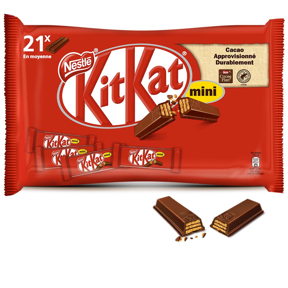 Barres de chocolat au lait mini KITKAT - Sachet de 350g