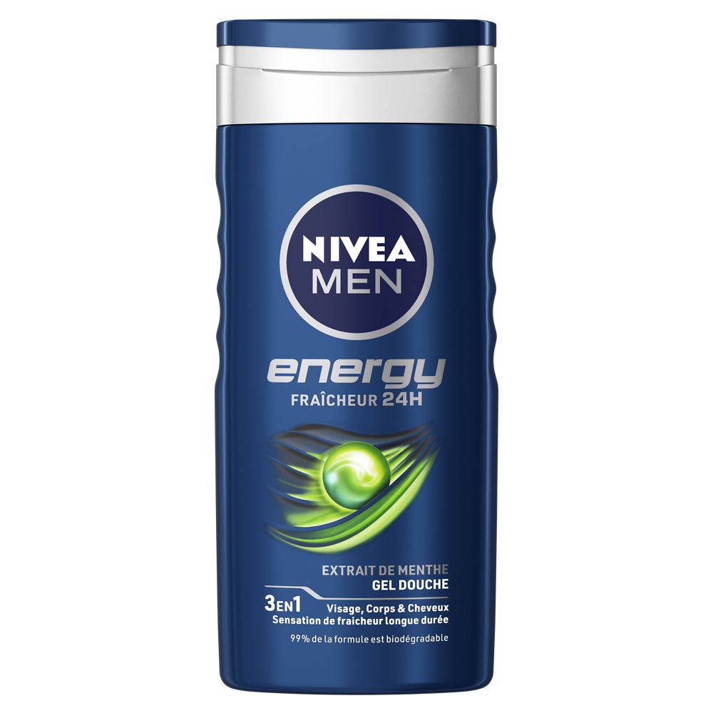 Shampooing et douche energy men NIVEA, 250ml