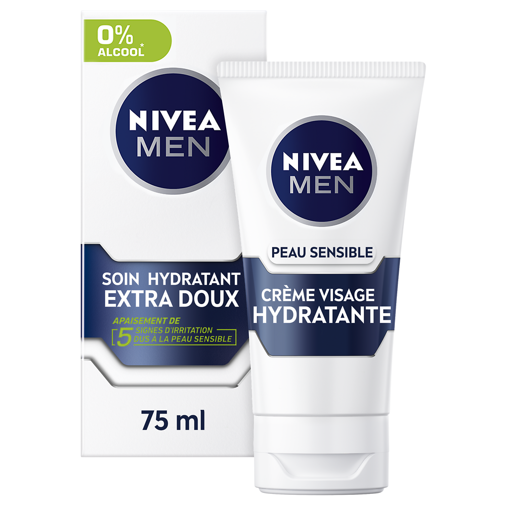 Crème visage homme soin apaisant sensitive pour peaux sensibles men NIVEA, 75ml