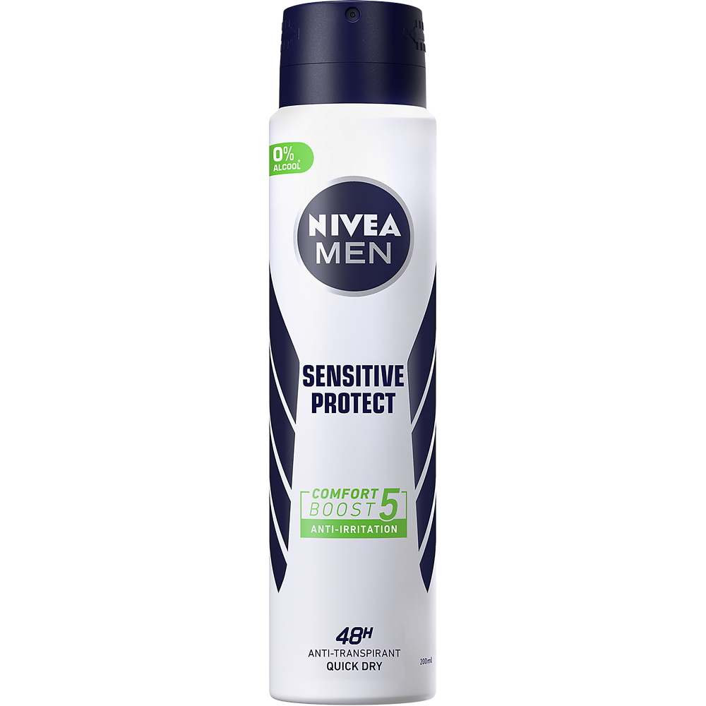 Déodorant Homme Sensitive protect NIVEA FOR MEN, Atomiseur 200ml