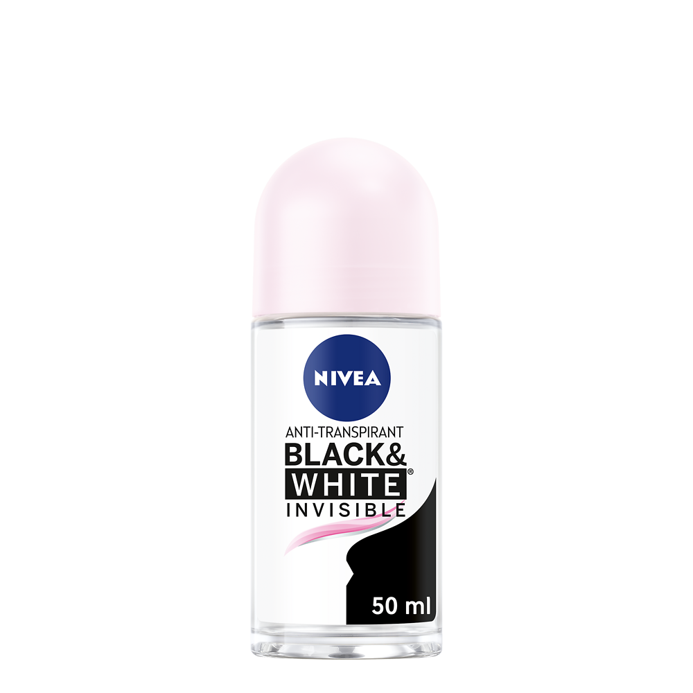 Déodorant féminin  invisible Black & White Clear NIVEA, bille de 50ml